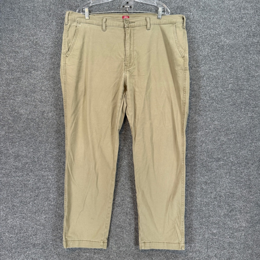 Levis XX Chino Pants Mens 40x27 Khaki Relaxed Taper Stretch Casual Trousers